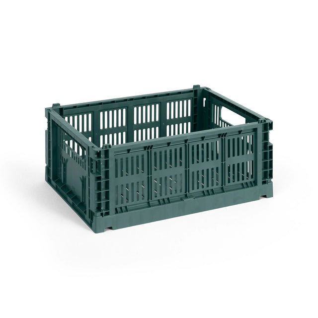 HAY Colour Crate Medium Aufbewahrungsbox in Dark Green – DesignWe.Love