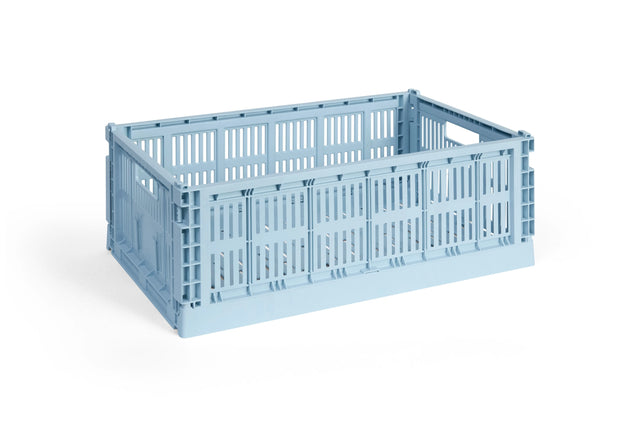 HAY Colour Crate Large Aufbewahrungsbox in Soft Blue – DesignWe.Love
