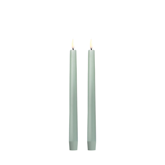 LED Stabkerzen 2er-Set 2,3 x 25 cm Dusty Green von Uyuni