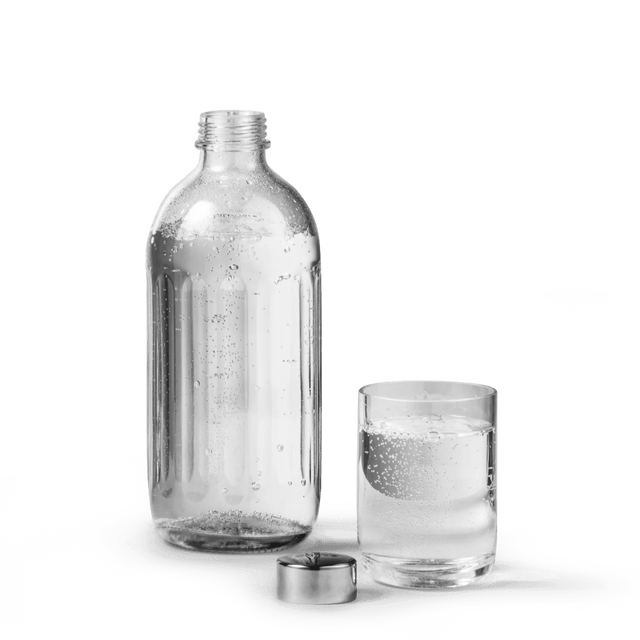 Aarke Flaschen & CO2 Nachfüll - Set für Carbonator Pro - Edelstahl + Glasflasche + CO2 - DesignWe.Love
