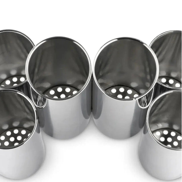 Alessi Canale Besteckhalter Chrom Design mit Abtropflöchern