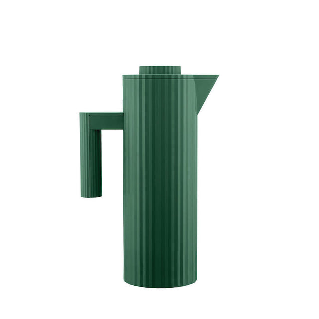 Alessi Plissé Thermoskanne in Grün, 1 Liter, Design von Michele De Lucchi