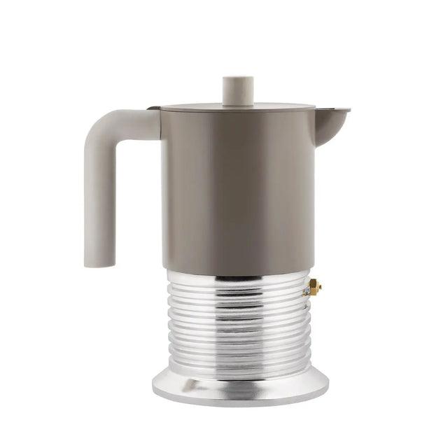 Alessi Vite Espressokocher 6 Tassen in Warmgrau, induktionsgeeignete Mokkakanne