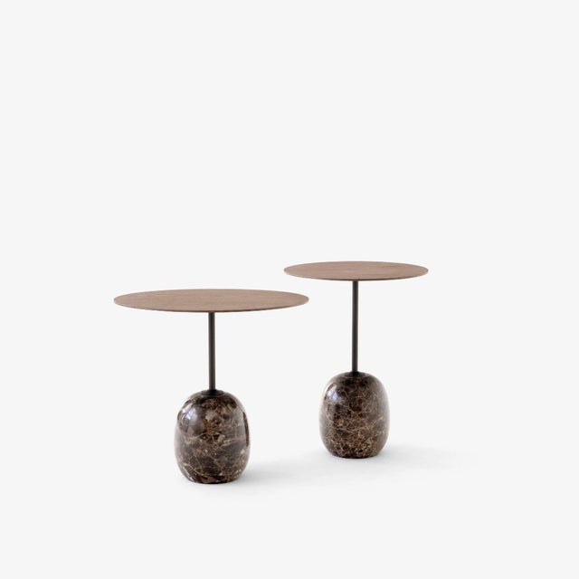 Beistelltisch Lato LN9 oval Lacquered Walnut/Emperador - &Tradition - DesignWe.Love
