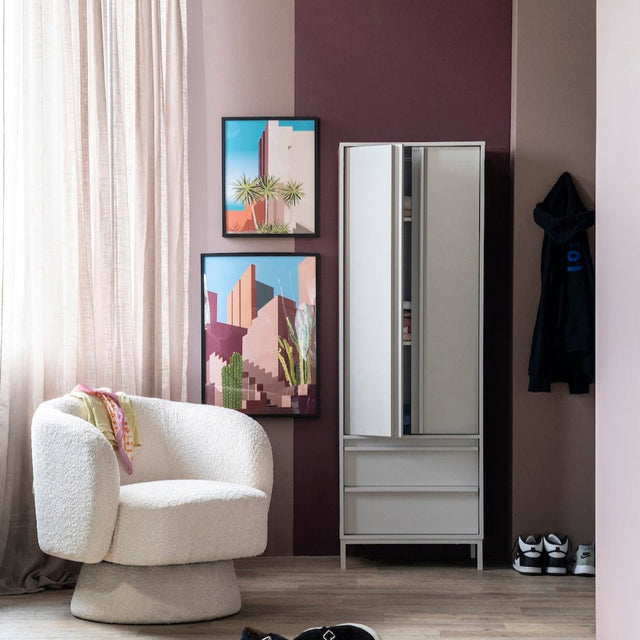 Drehbarer Loungesessel Balou Bouclé Weiss - By Boo - DesignWe.Love