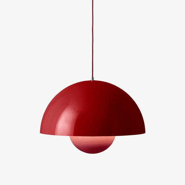 Flowerpot VP2 Pendelleuchte Vermilion Red Ø 50 cm von &Tradition – große Hängelampe von Verner Panton