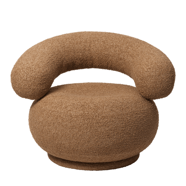 Sessel Orbo Loungechair - Raw Bouclé - Tan - Ferm Living - DesignWe.Love