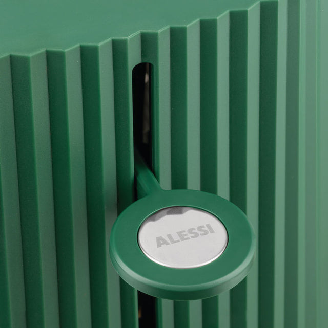 Alessi Plissé Toaster Grün, Schalter für Aufwärmfunktion