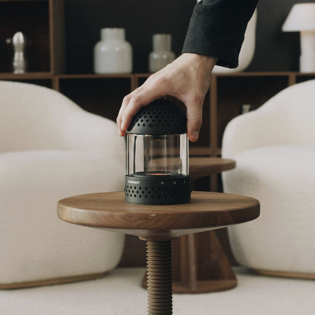 Transparent - Light Speaker - tragbarer Bluetooth Lautsprecher mit Beleuchtung Schwarz - DesignWe.Love