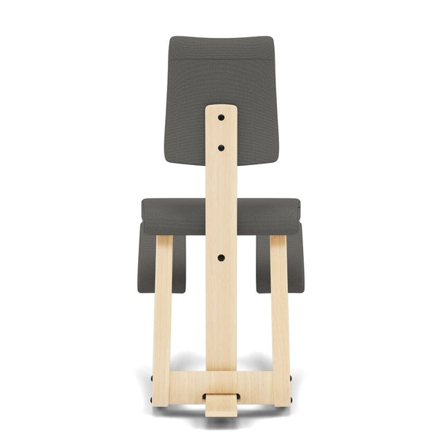Varier Kniestuhl Variable Plus mit Rückenlehne, Holzfarbe Esche natur, Bezug Grau (Revive 164) – Ansicht 5