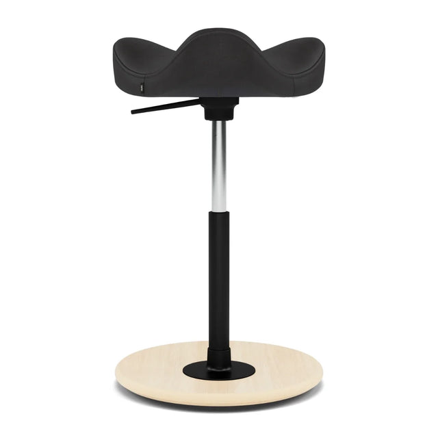 Varier Move Compact Sattelhocker, Holzbasis Natur, Bezug DUNES Anthrazite 21003, Packshot