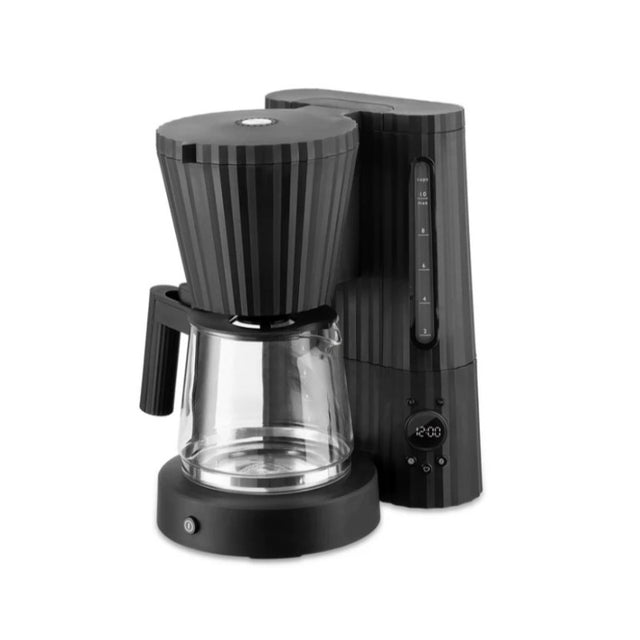 Alessi Plissé Kaffeemaschine in Schwarz, Filterkaffeemaschine von Michele De Lucchi