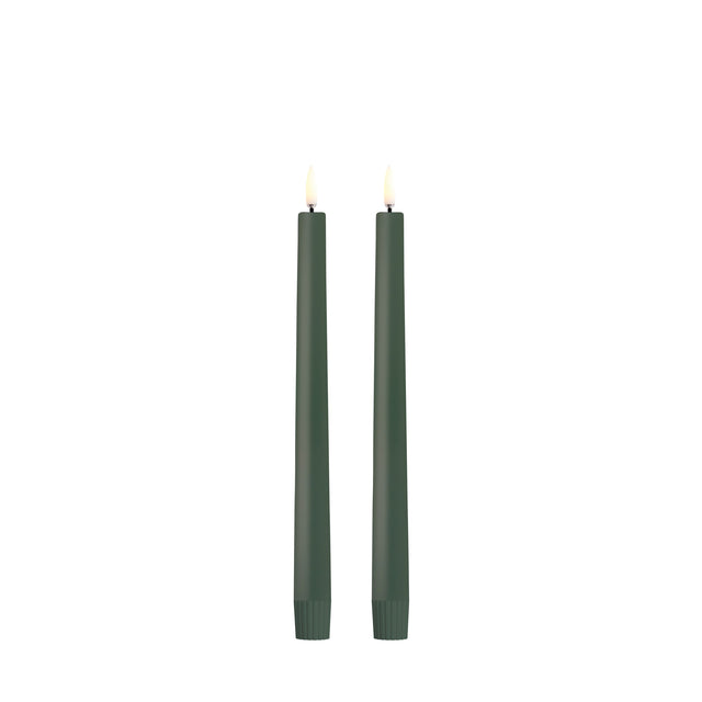 LED Stabkerzen 2er-Set 2,3 x 25 cm Olive Green von Uyuni