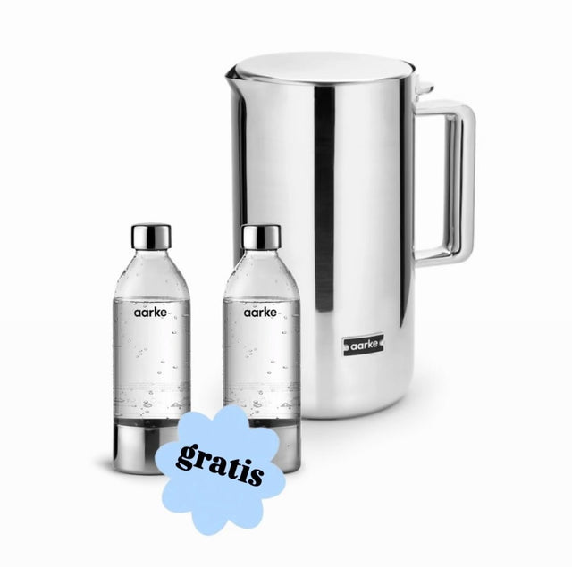 Aarke Wasserkocher Starter-Set mit Kettle aus Edelstahl und 2 PET-Flaschen