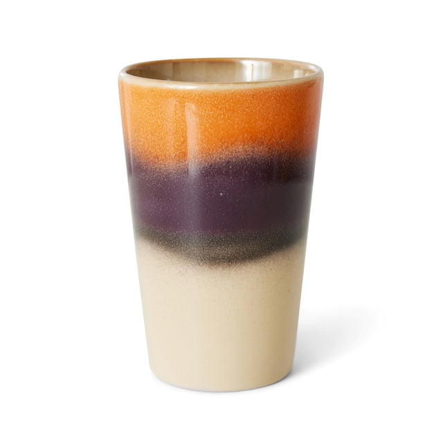 HKliving Teebecher 70s Ceramics Rise – Teetasse groß, Steinzeug mit orange-violetter Glasur