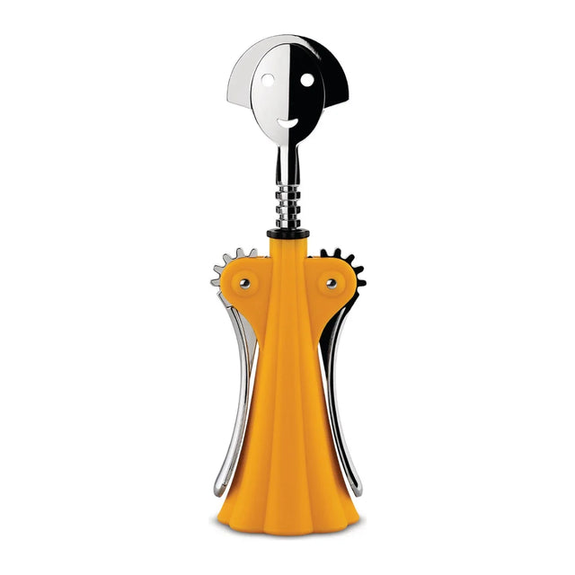Alessi Korkenzieher Anna G. in Gelb mit verchromtem Zamak, Design Alessandro Mendini