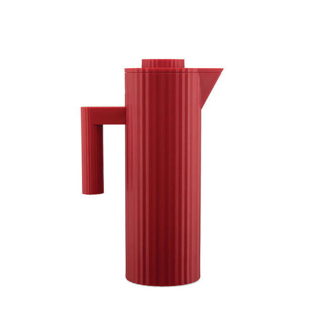 Alessi Plissé Thermoskanne in Rot, 1 Liter, Design von Michele De Lucchi