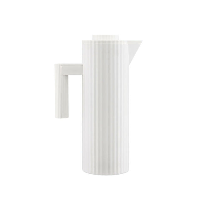Alessi Plissé Thermoskanne in Weiß, 1 Liter, Design von Michele De Lucchi