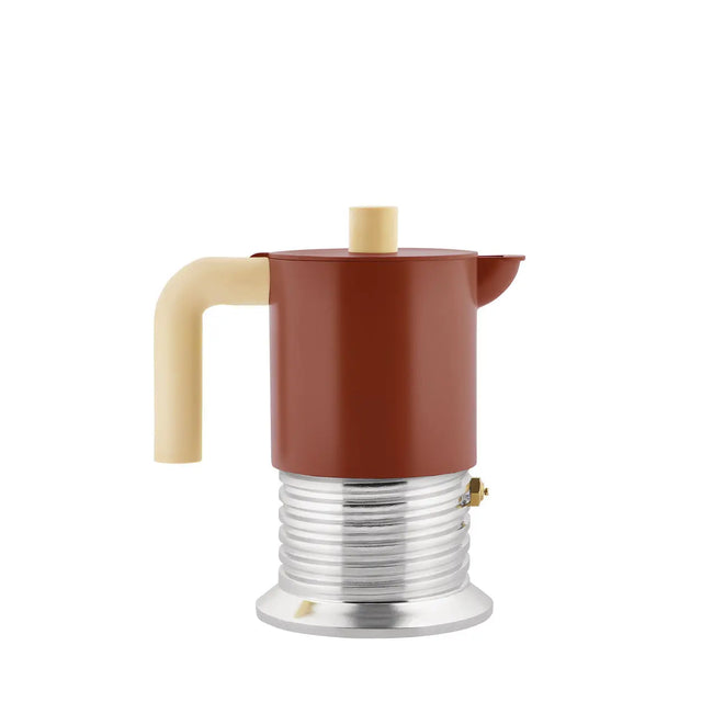 Alessi Vite Espressokocher 3 Tassen in Braun, Mokkakanne für Induktion