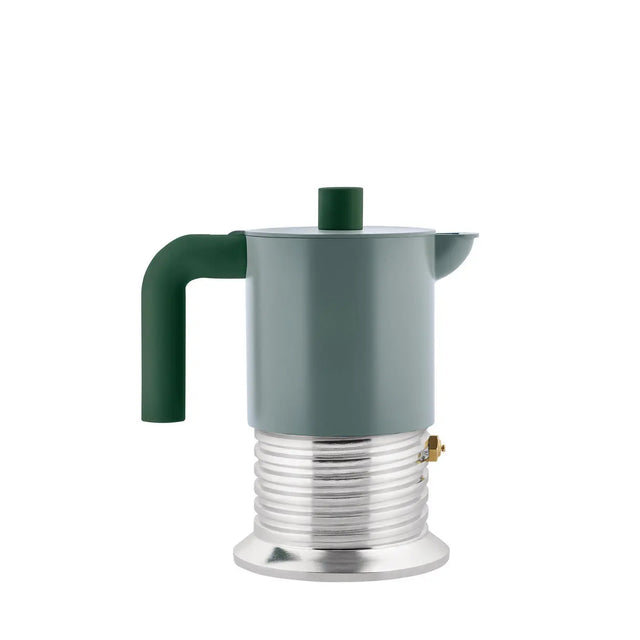 Alessi Vite Espressokocher 3 Tassen in Grün, Mokkakanne für Induktion