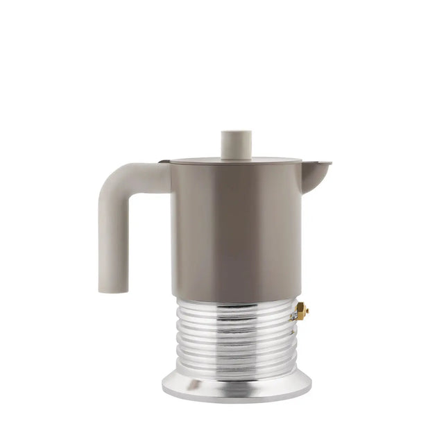 Alessi Vite Espressokocher 3 Tassen in Warmgrau, Mokkakanne für Induktion