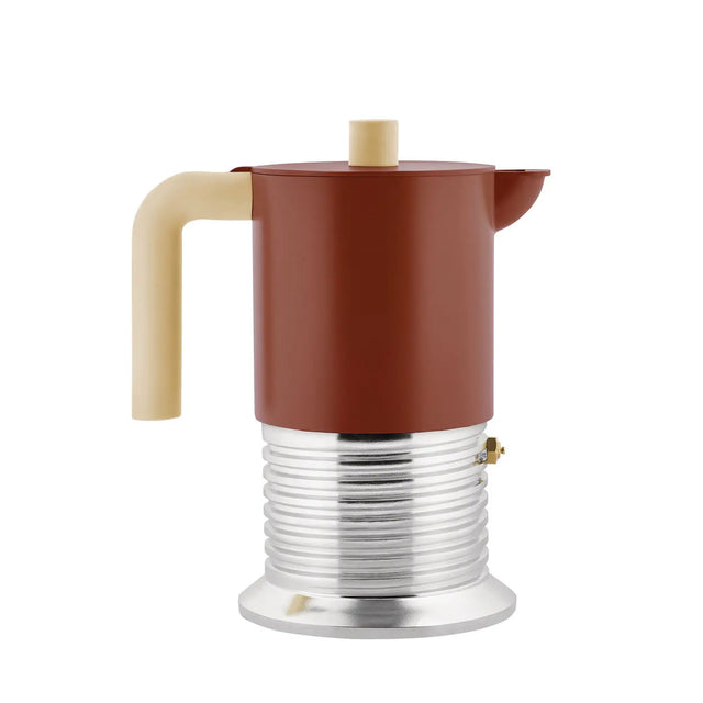 Alessi Vite Espressokocher 6 Tassen in Braun, Mokkakanne für Induktion