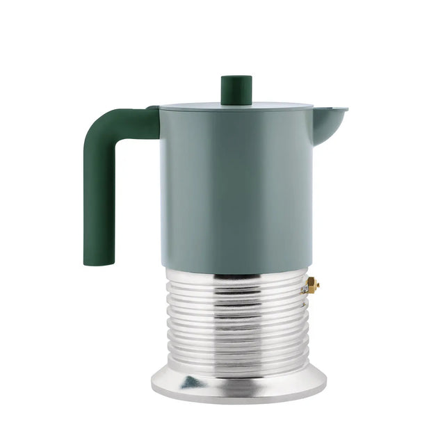 Alessi Vite Espressokocher 6 Tassen in Grün, Mokkakanne für Induktion