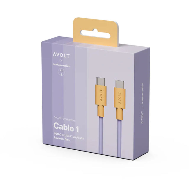 Avolt Cable 1 USB-C Kabel 2 m in Lavender Glow – Bauhaus-Archiv Edition