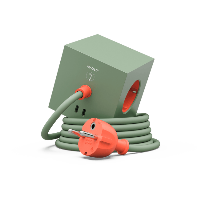 Avolt Square 1 Steckdosenwürfel mit Kabel & USB-C – Bauhaus-Archiv Edition