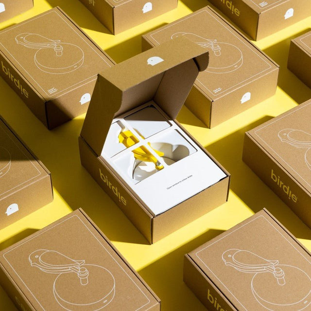 Birdie 2.0 Luftqualitätssensor Gelb, Verpackung