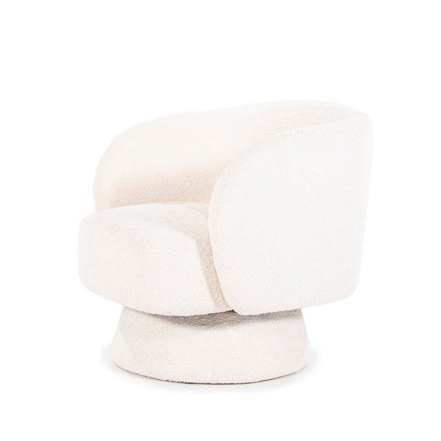 Drehbarer Loungesessel Balou Bouclé Weiss - By Boo - DesignWe.Love
