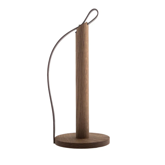 Hands On Küchenrollenhalter aus Holz und Leder Geräuchert Standard freigestellt von EKTA Living