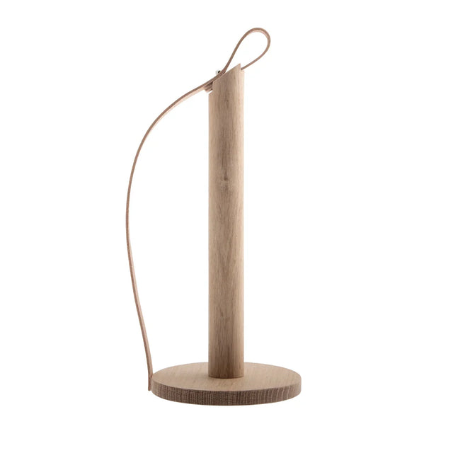 Hands On Küchenrollenhalter aus Holz und Leder Natur Standard freigestellt von EKTA Living