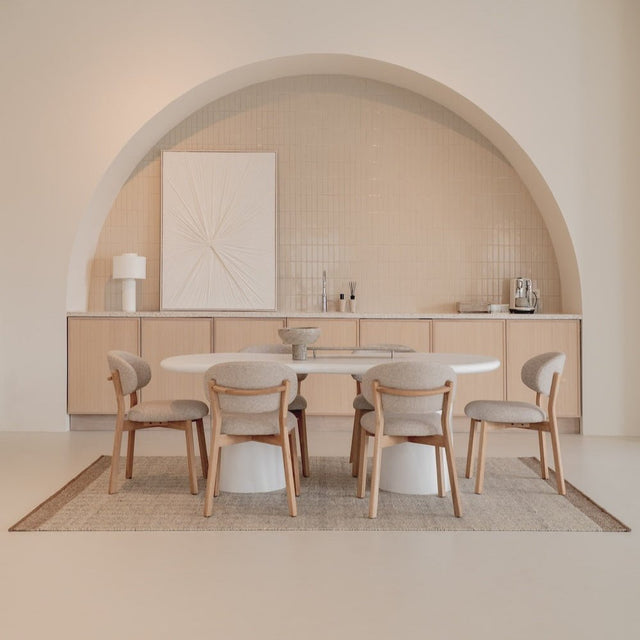 Esszimmerstuehle 4er Set Mikky Beige Polster - Eleonora - DesignWe.Love