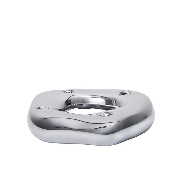 ferm LIVING Bellure Ring Silber – Adventskranz Kerzenhalter aus Porzellan