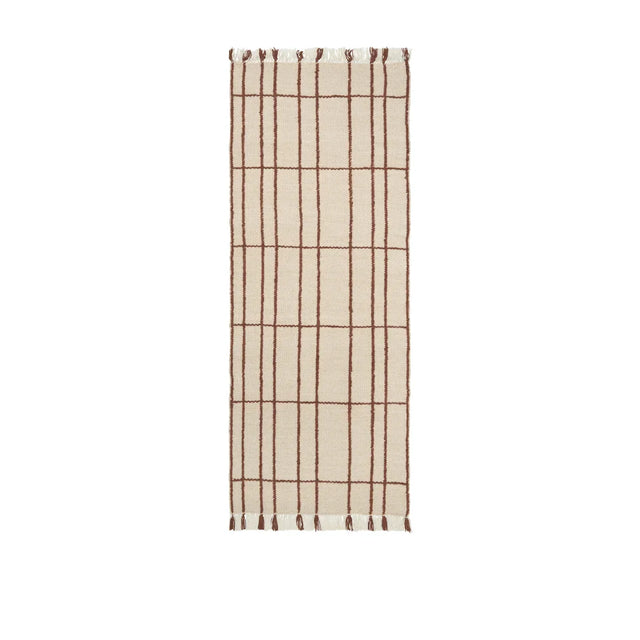 ferm LIVING Sen Teppichläufer 80 × 200 cm Parchment/Chestnut