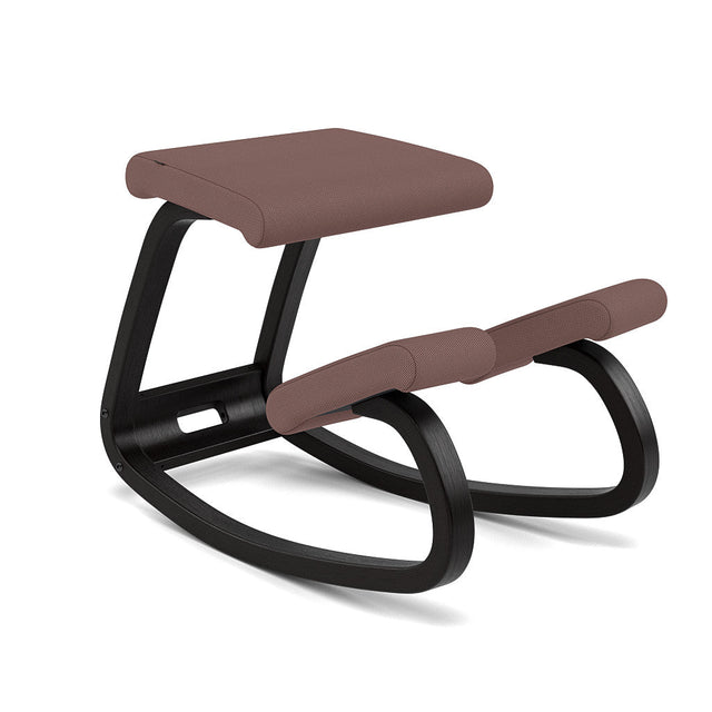 Varier Kniestuhl Variable, Holzfarbe Esche schwarz, Bezug Braun (Tonal 64211) – Ansicht 2