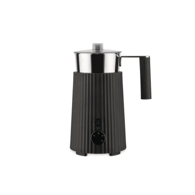 Alessi Plissé Milchaufschäumer elektrisch in Schwarz, 350 ml, Design Michele De Lucchi