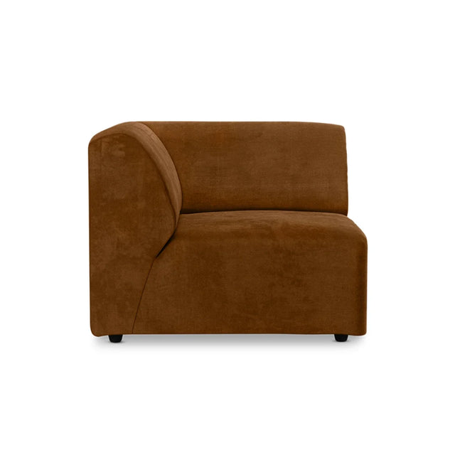 HKliving Jax Couch Modulsofa Endelement Links in Royal Velvet Caramel, Freisteller