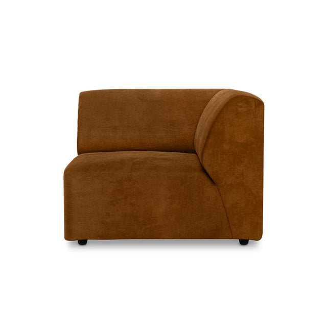 HKliving Jax Couch Modulsofa Endelement Rechts in Royal Velvet Caramel, Freisteller