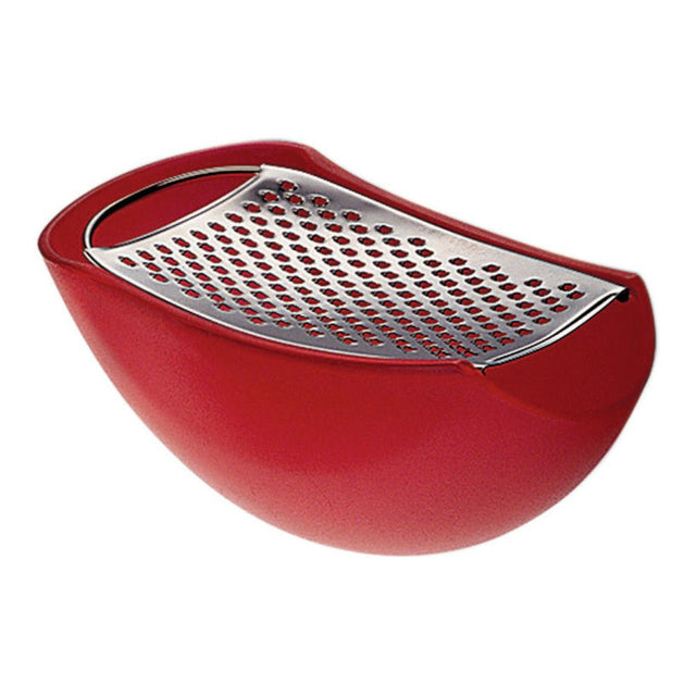 Alessi Parmenide Käsereibe mit Behälter in Rot, Parmesanreibe von Alejandro Ruiz