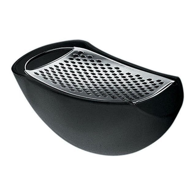 Alessi Parmenide Käsereibe mit Behälter in Schwarz, Parmesanreibe von Alejandro Ruiz