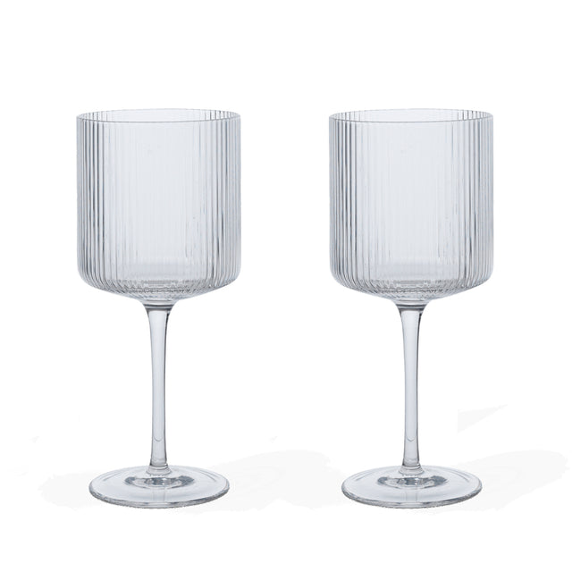 Geriffelte Rotweingläser Ripple klar im 2er Set von ferm LIVING