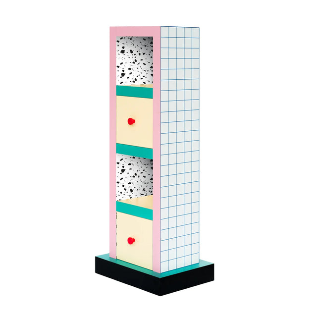 Seletti Supertower Memphis Regal fürs Bad Blue Grid – DesignWe.Love