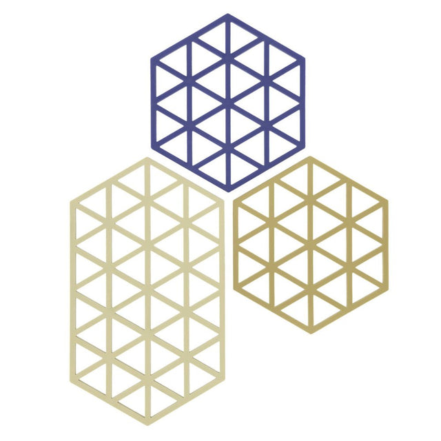 Untersetzer Triangle 3er - Set Khaki/Warm Sand/Indigo - Zone Denmark - DesignWe.Love