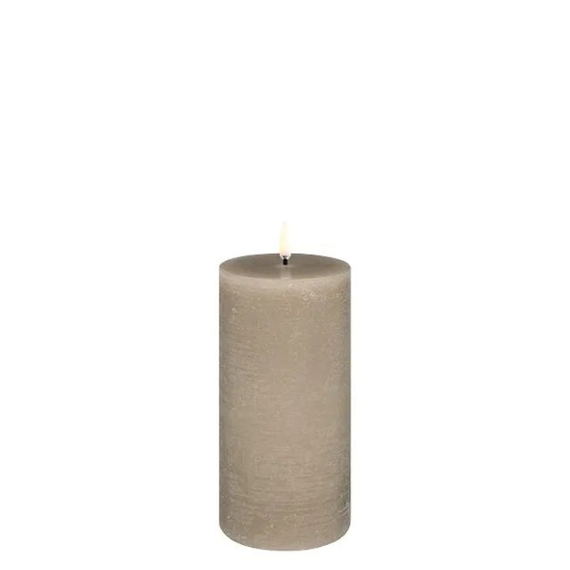 Flammenlose LED Stumpenkerze Rustic Sandstone 7,8x15cm - Uyuni