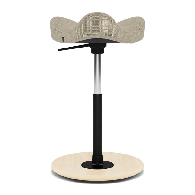 Varier Move Sattelhocker höhenverstellbar, Holzbasis Natur, Bezug Hallingdal 65 220, Packshot