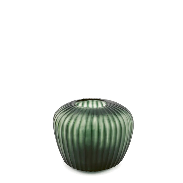 Guaxs Vase Melrose S in Steelgrey – mundgeblasene Glasvase, Höhe 15 cm